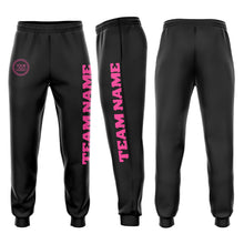 Laden Sie das Bild in den Galerie-Viewer, Custom Black Pink Fleece Jogger Sweatpants
