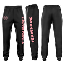 Load image into Gallery viewer, Custom Black Medium Pink Fleece Jogger Sweatpants
