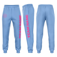 Laden Sie das Bild in den Galerie-Viewer, Custom Light Blue Pink Fleece Jogger Sweatpants
