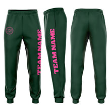 Laden Sie das Bild in den Galerie-Viewer, Custom Green Pink Fleece Jogger Sweatpants
