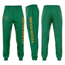 Load image into Gallery viewer, Custom Kelly Green Old Gold Fleece Jogger Sweatpants
