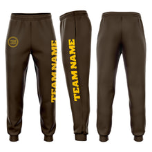 Load image into Gallery viewer, Custom Brown Gold Fleece Jogger Sweatpants
