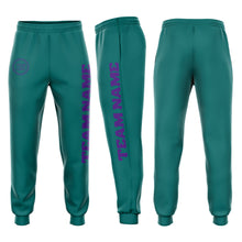 Load image into Gallery viewer, Custom Aqua Purple Fleece Jogger Sweatpants
