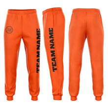 Load image into Gallery viewer, Custom Orange Black Fleece Jogger Sweatpants
