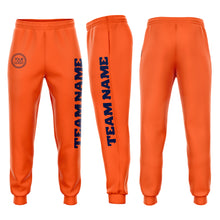 Load image into Gallery viewer, Custom Orange Navy Fleece Jogger Sweatpants
