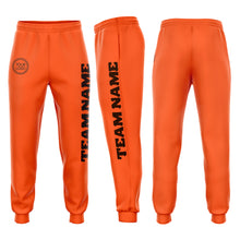Load image into Gallery viewer, Custom Orange Brown Fleece Jogger Sweatpants
