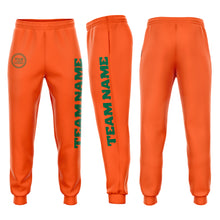 Laden Sie das Bild in den Galerie-Viewer, Custom Orange Kelly Green Fleece Jogger Sweatpants
