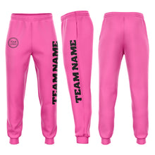 Load image into Gallery viewer, Custom Pink Black Fleece Jogger Sweatpants
