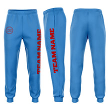 Load image into Gallery viewer, Custom Powder Blue Red Fleece Jogger Sweatpants
