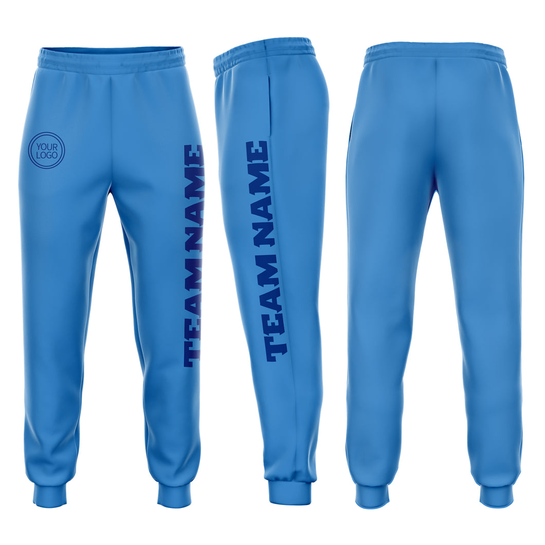 Custom Powder Blue Royal Fleece Jogger Sweatpants