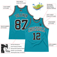 Laden Sie das Bild in den Galerie-Viewer, Custom Teal Black-White Authentic Throwback Basketball Jersey
