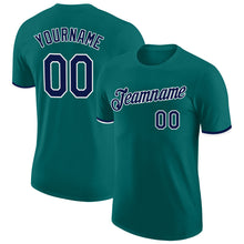 Load image into Gallery viewer, Custom Teal Navy-White Performance T-Shirt
