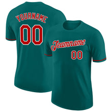 Load image into Gallery viewer, Custom Teal Red-White Performance T-Shirt
