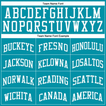 Загрузить изображение в средство просмотра галереи, Custom Teal White Authentic Throwback Basketball Jersey

