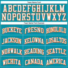Загрузить изображение в средство просмотра галереи, Custom Teal White-Orange Authentic Throwback Basketball Jersey
