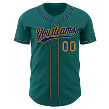Загрузить изображение в средство просмотра галереи, Custom Teal Old Gold-Navy Authentic Baseball Jersey
