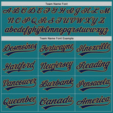 Загрузить изображение в средство просмотра галереи, Custom Teal Old Gold-Navy Authentic Baseball Jersey
