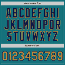 Загрузить изображение в средство просмотра галереи, Custom Teal Old Gold-Navy Authentic Baseball Jersey
