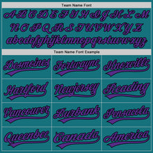 Laden Sie das Bild in den Galerie-Viewer, Custom Teal Purple-Black Authentic Baseball Jersey
