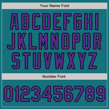 Laden Sie das Bild in den Galerie-Viewer, Custom Teal Purple-Black Authentic Baseball Jersey
