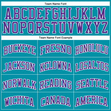 Загрузить изображение в средство просмотра галереи, Custom Teal White Pinstripe Purple Authentic Basketball Jersey
