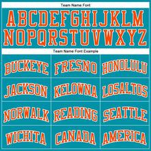 Загрузить изображение в средство просмотра галереи, Custom Teal White Pinstripe Orange Authentic Basketball Jersey
