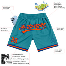 Load image into Gallery viewer, Custom Teal Orange-Royal Authentic Throwback Basketball Shorts

