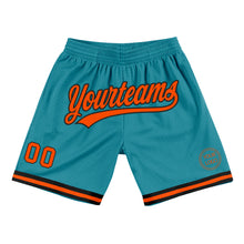 Laden Sie das Bild in den Galerie-Viewer, Custom Teal Orange-Black Authentic Throwback Basketball Shorts
