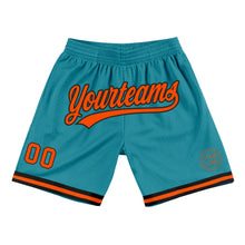 Load image into Gallery viewer, Custom Teal Orange-Black Authentic Throwback Basketball Shorts
