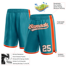 Laden Sie das Bild in den Galerie-Viewer, Custom Teal White-Orange Authentic Basketball Shorts
