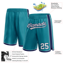 Load image into Gallery viewer, Custom Teal White-Navy Authentic Basketball Shorts
