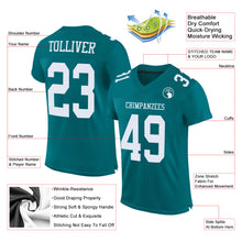 Load image into Gallery viewer, Custom Teal White Mesh Authentic Football Jersey
