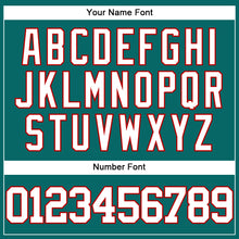 Load image into Gallery viewer, Custom Teal White-Red Authentic Baseball Jersey
