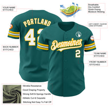 Laden Sie das Bild in den Galerie-Viewer, Custom Teal White-Gold Authentic Baseball Jersey
