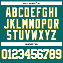 Load image into Gallery viewer, Custom Teal White-Gold Authentic Baseball Jersey
