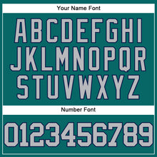Load image into Gallery viewer, Custom Teal Gray-Navy Authentic Baseball Jersey
