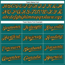 Load image into Gallery viewer, Custom Teal Old Gold-Black Authentic Baseball Jersey

