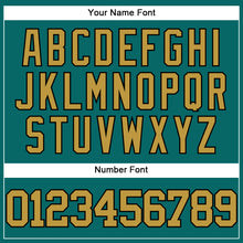 Load image into Gallery viewer, Custom Teal Old Gold-Black Authentic Baseball Jersey
