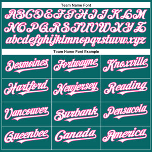 Custom Teal White-Pink Authentic Baseball Jersey