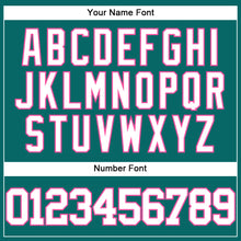 Load image into Gallery viewer, Custom Teal White-Pink Authentic Baseball Jersey
