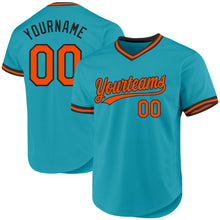 Load image into Gallery viewer, Custom Teal Orange-Black Authentic Throwback Baseball Jersey
