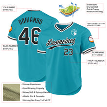 Load image into Gallery viewer, Custom Teal Black-White Authentic Throwback Baseball Jersey
