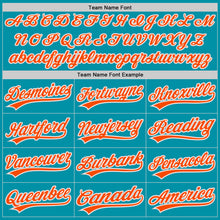 Load image into Gallery viewer, Custom Teal Orange-Gray Authentic Throwback Baseball Jersey
