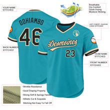 Laden Sie das Bild in den Galerie-Viewer, Custom Teal Black-Cream Authentic Throwback Baseball Jersey
