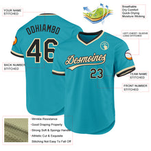 Load image into Gallery viewer, Custom Teal Black-Cream Authentic Throwback Baseball Jersey
