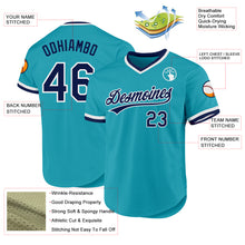 Load image into Gallery viewer, Custom Teal Navy-White Authentic Throwback Baseball Jersey
