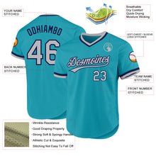 Load image into Gallery viewer, Custom Teal Gray-Navy Authentic Throwback Baseball Jersey
