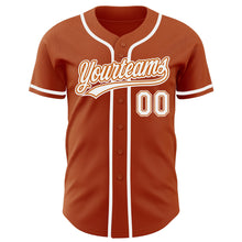 Load image into Gallery viewer, Custom Texas Orange White Authentic Baseball Jersey

