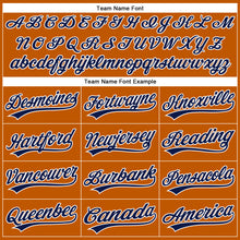 Laden Sie das Bild in den Galerie-Viewer, Custom Texas Orange Navy-White Authentic Baseball Jersey
