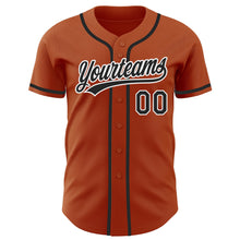Load image into Gallery viewer, Custom Texas Orange Black-White Authentic Baseball Jersey
